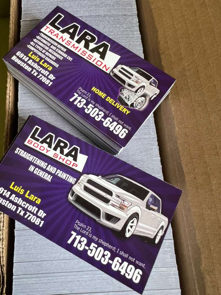 Custom business cards, printed by Kreative D-Signs, Houston, TX