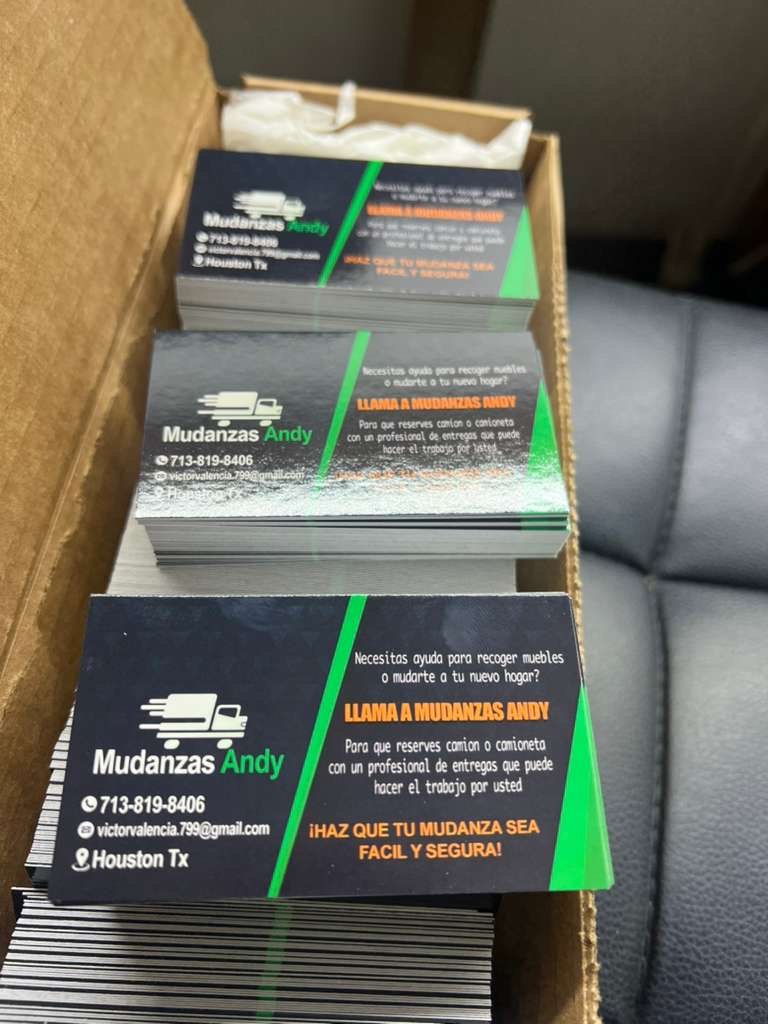 Tarjetas de presentación con diseño audaz, material impreso, Houston, TX