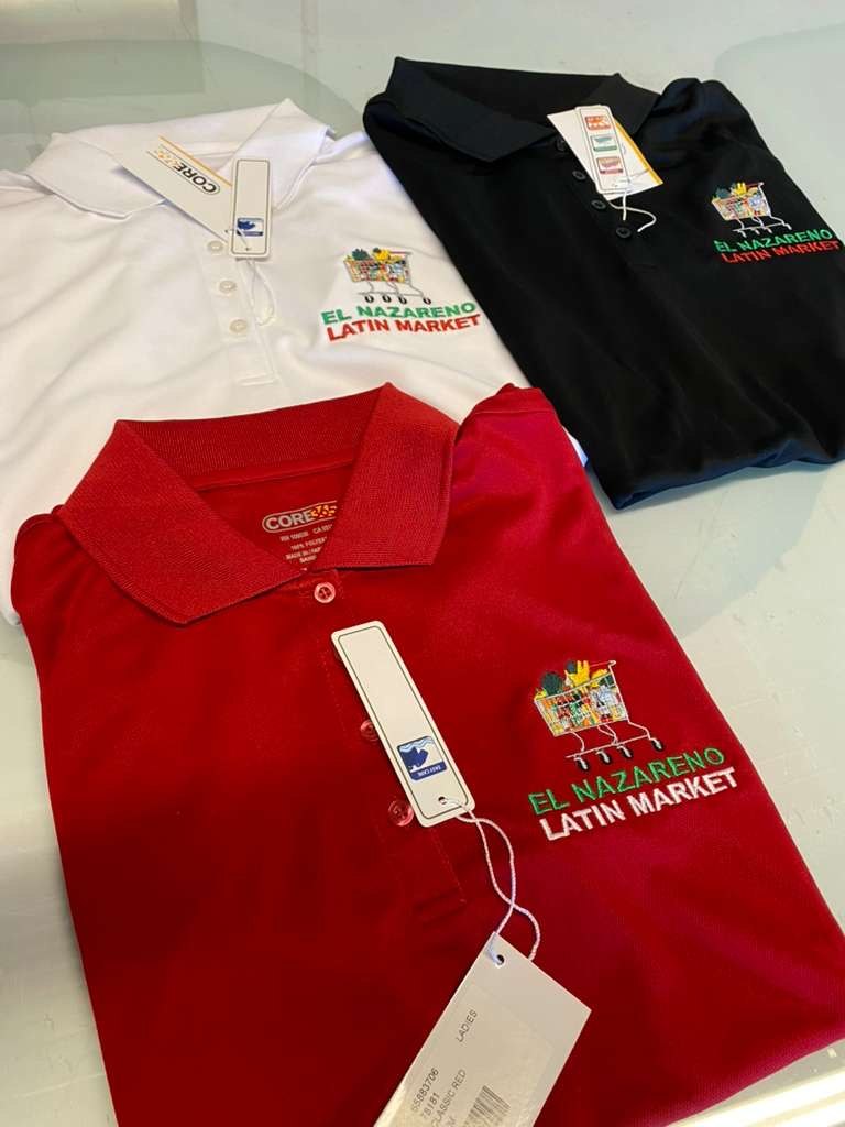 Polos bordados, material impreso, Houston, TX